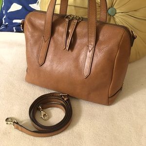 Fossil Sydney Satchel Original Handbag Crossbody Camel Tan